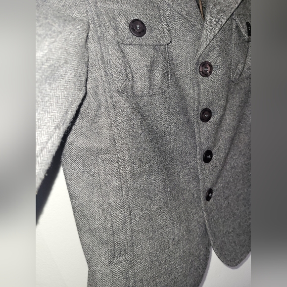 NWT Boy's Mimisol MadeinItaly Gray Herringbone Wool Blazer Jacket Sz 6 MSRP$240 - Picture 10 of 16